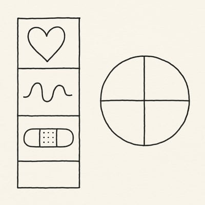 Ein skizziertes 3x3-Raster mit Symbolen fuer Beziehungspflege, Stimmung und Konfliktarbeit plus ein neutrales Kreisrad fuer faire Rollenrotation.