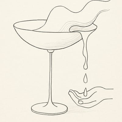 Een overlopende schaal met onzichtbare last en een hand die druppels opvangt, symboliseert het stille, dagelijkse emotionele werk dat teams bijeenhoudt.