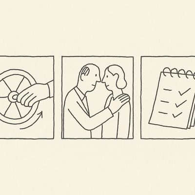 Sequência mostra girar a roda, praticar um gesto de empatia e rever aprendizados, simbolizando experimentar, refletir e repetir com segurança.