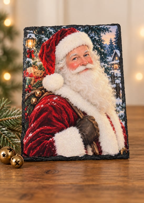 Christmas Eve Sparkle — Vintage Santa Slate