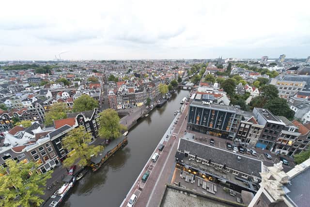 Amsterdam's canals seen from the Westerkerk tower