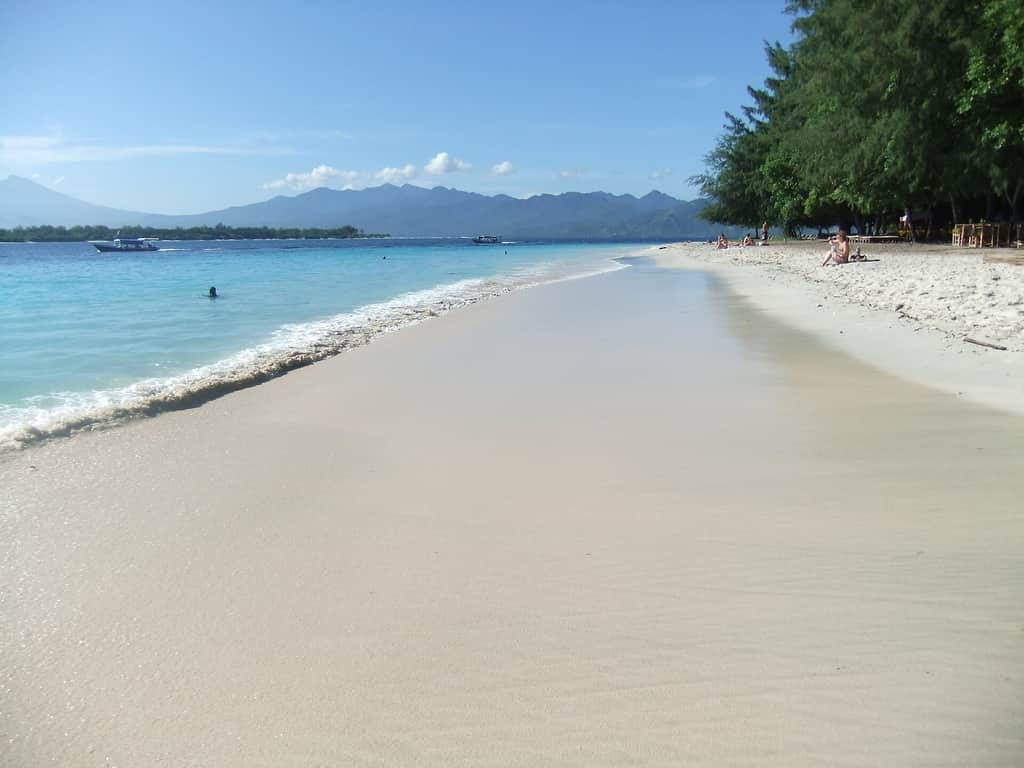White sand beach on Gili Trawangan