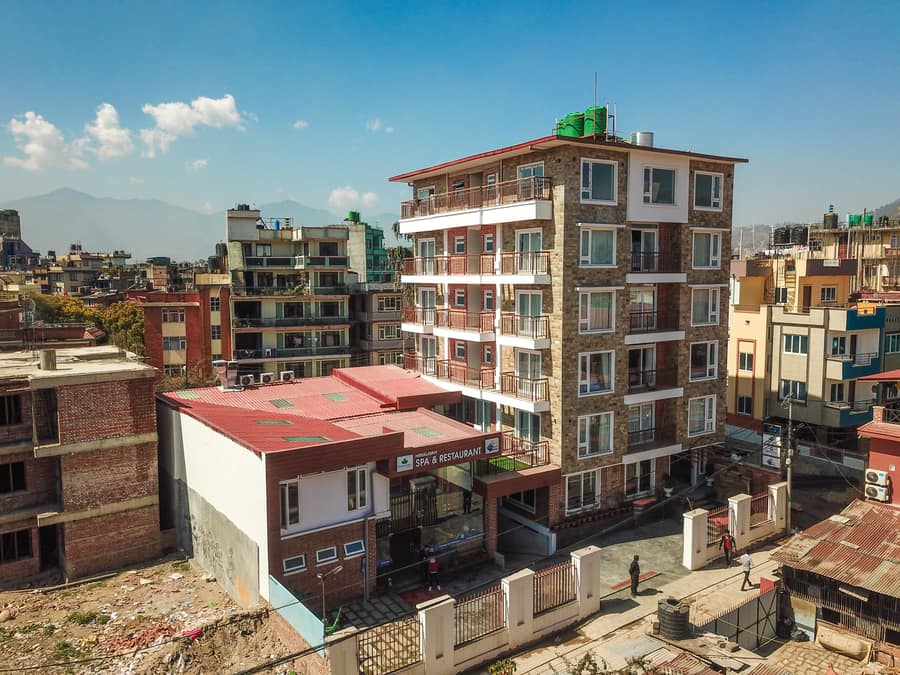The front of Himalayan Suite Hotel, Kathmandu
