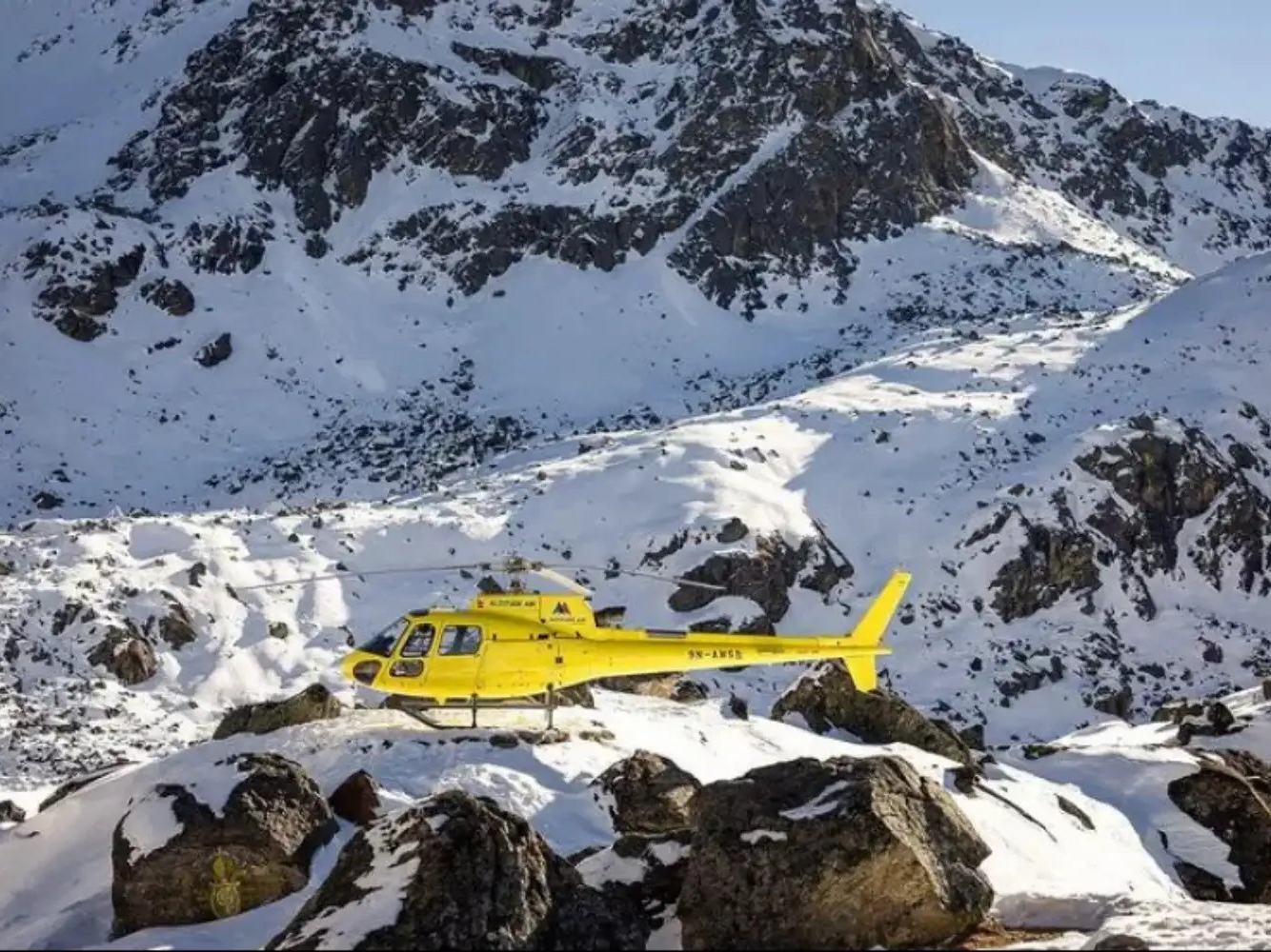 Helicopter at Everest Base Camp