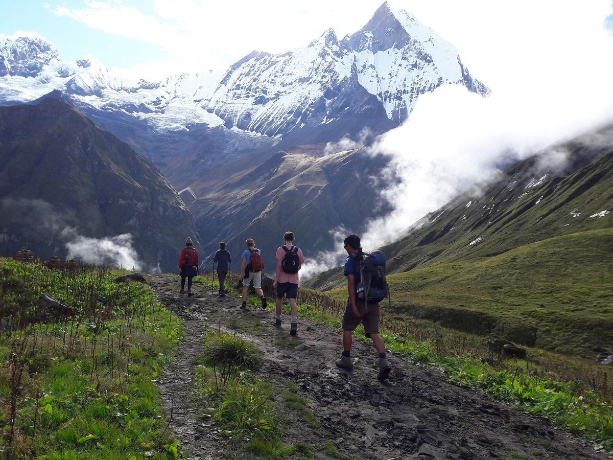 Trekkers walking