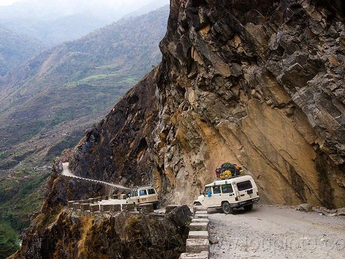 Jeep on a way to Jhinu Danda