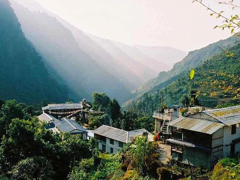 Small mountain village houses