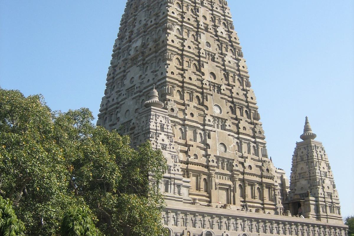 The Mahabodhi Temple at Bodh Gaya, Bihar, India