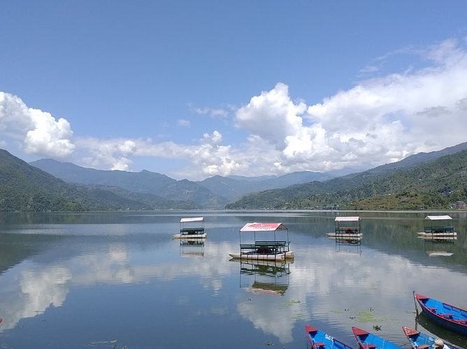 People boating in Phewa Lake