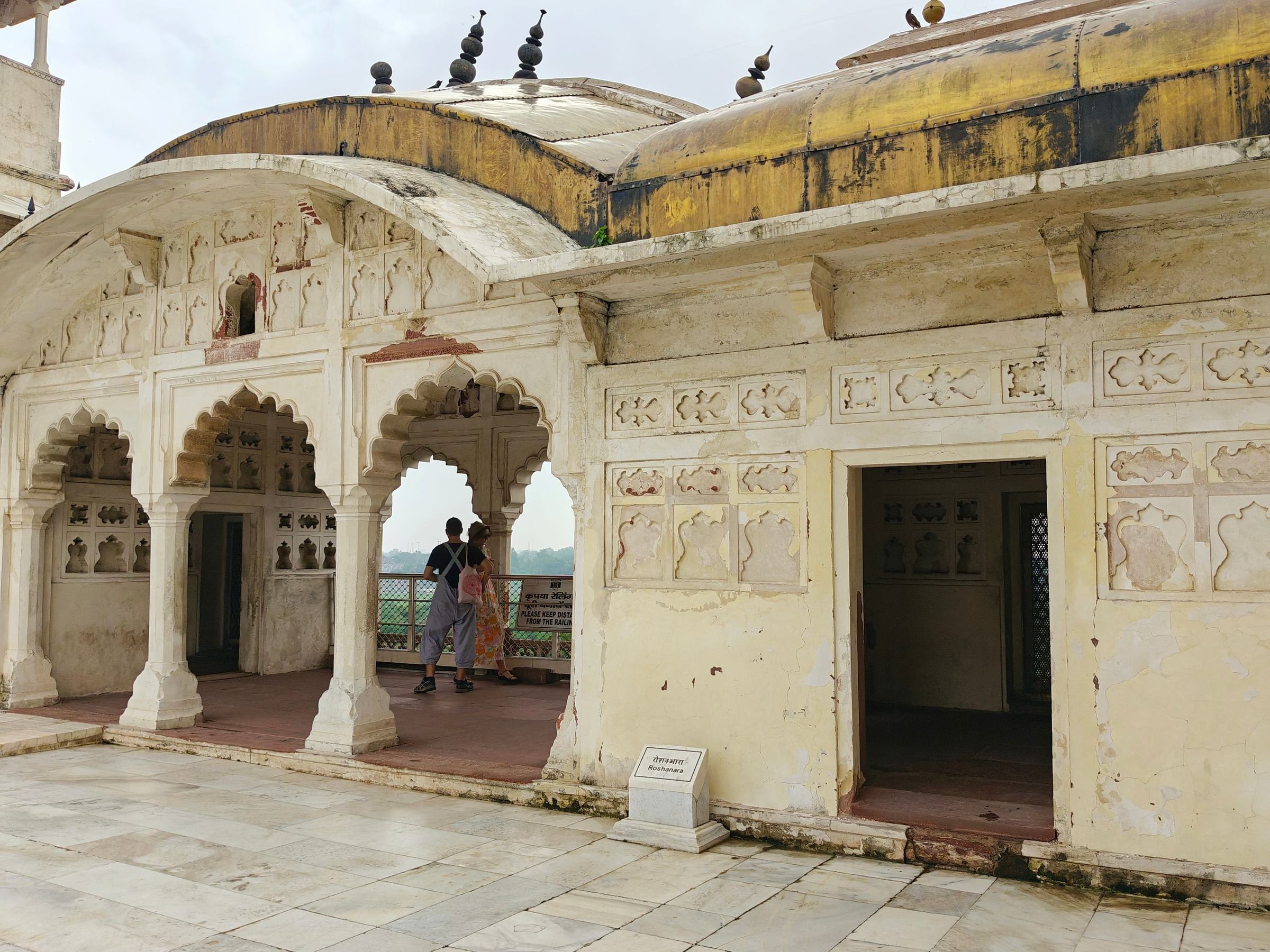 The marble pavilions looking down to the river