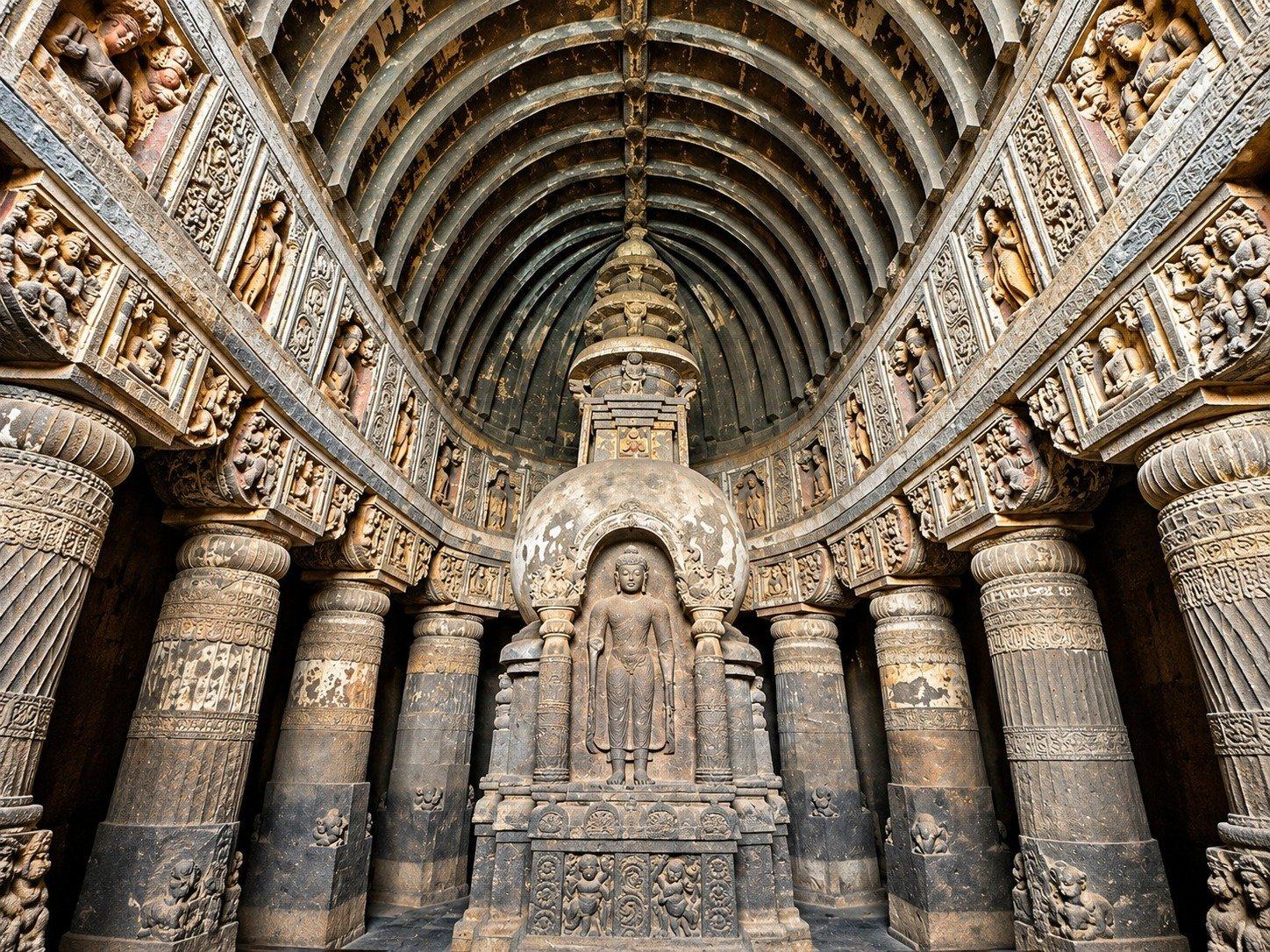 The chaitya hall and its stupa