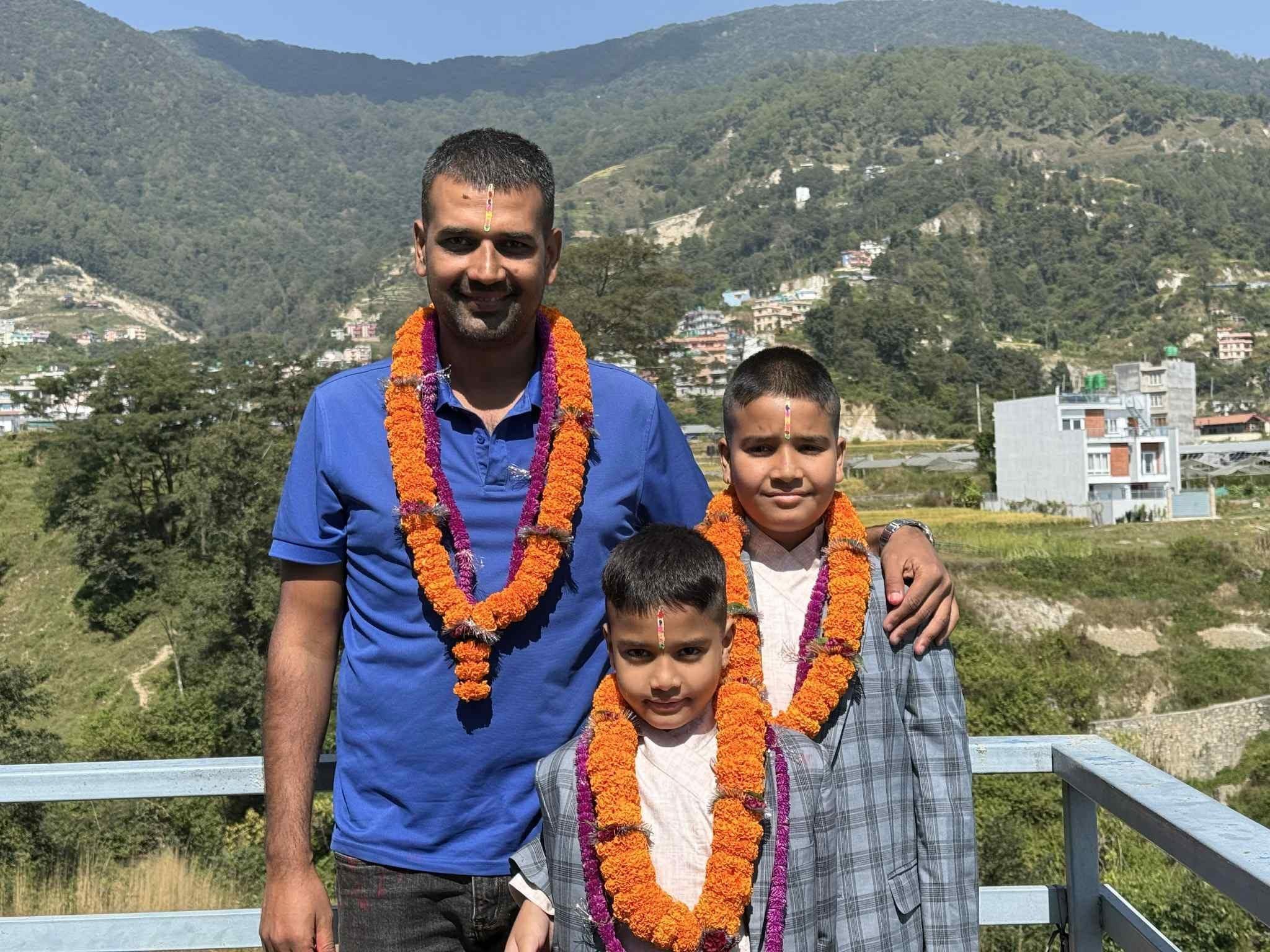 Dashain tika and marigold garlands in the Kathmandu valley