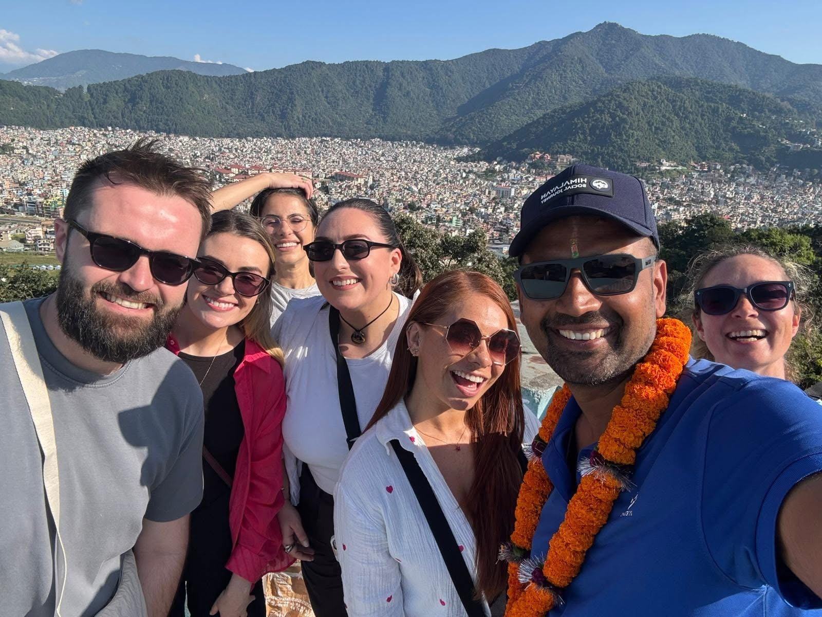 Above the Kathmandu valley with one of our guides