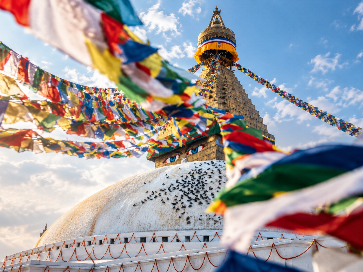 Boudhanath Stupa prayer flags