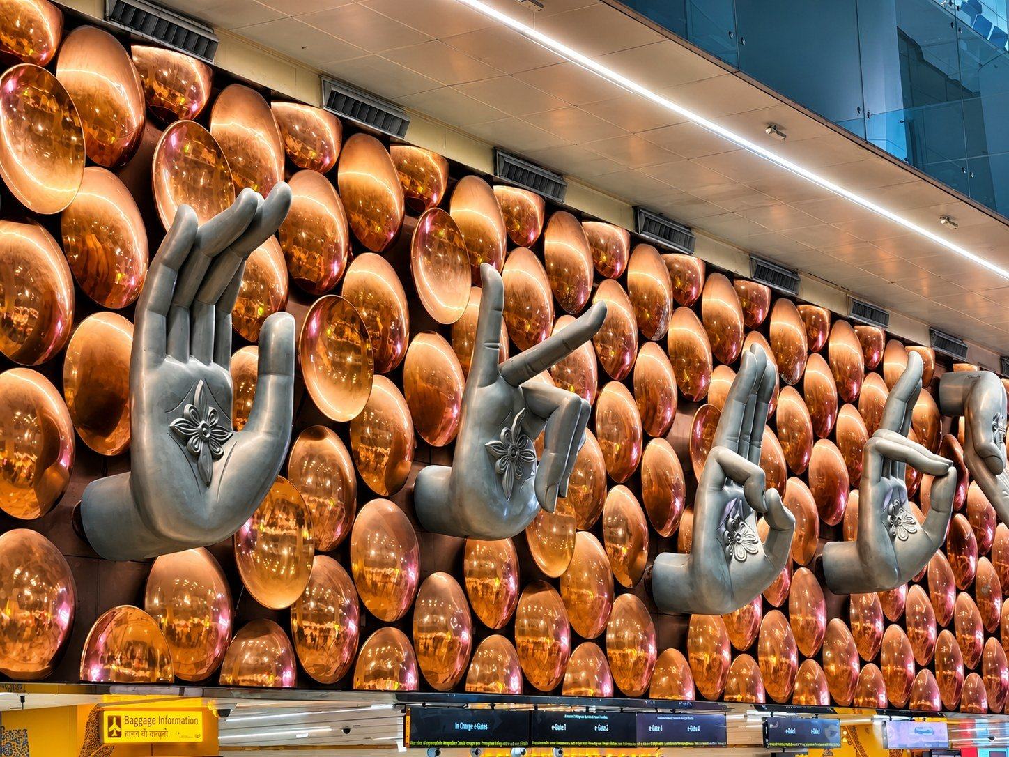 The mudra wall at Delhi T3
