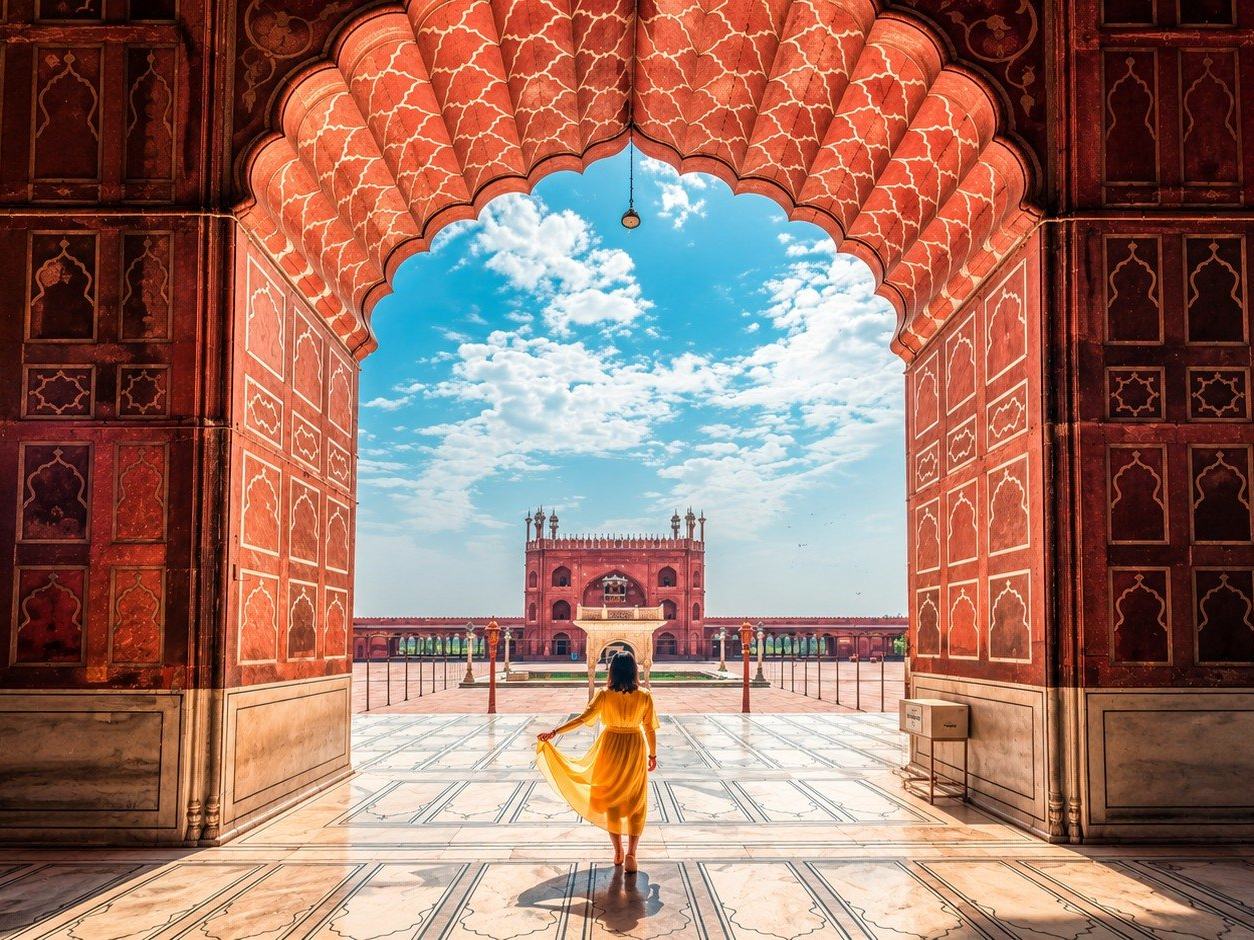 The courtyard at Jama Masjid, Old Delhi