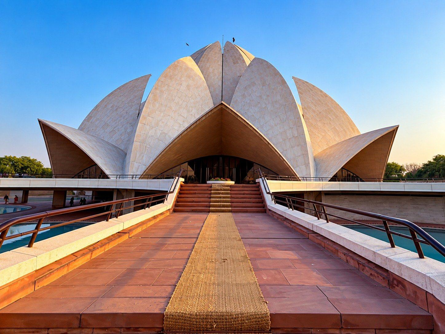 The ramp to the Lotus Temple