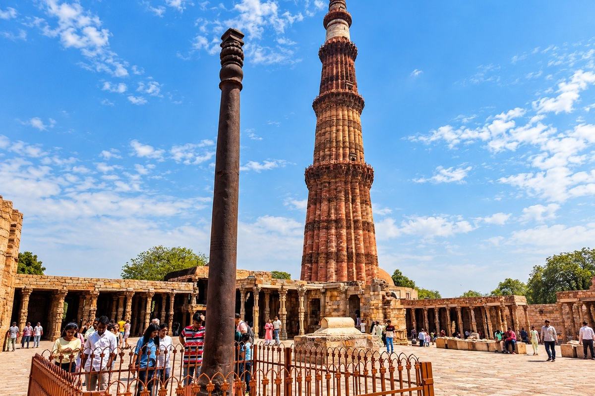 Qutub Minar and the Iron Pillar, Delhi, India