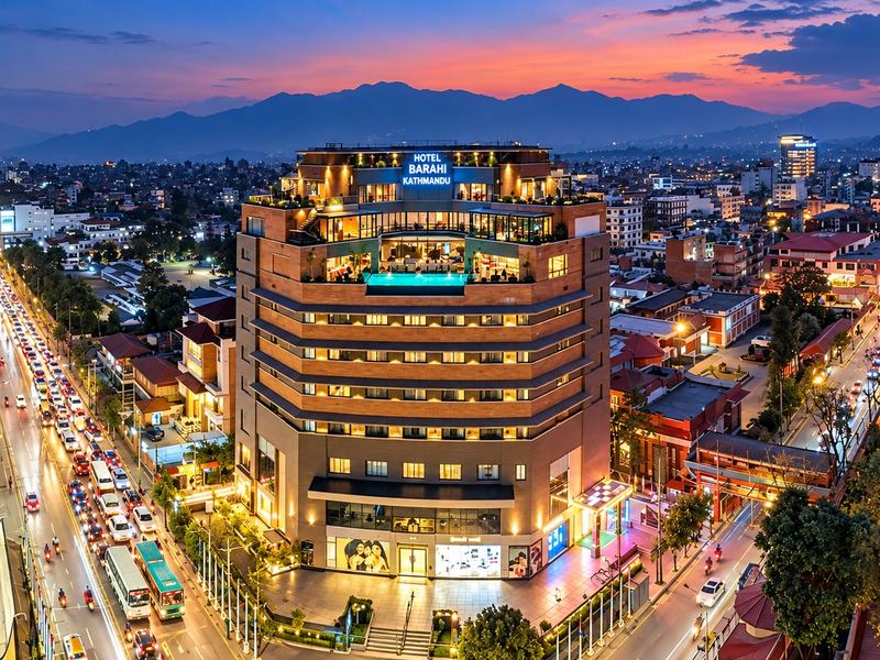 Premium 4-star stays at Hotel Barahi Kathmandu and on the Nagarkot hilltop.