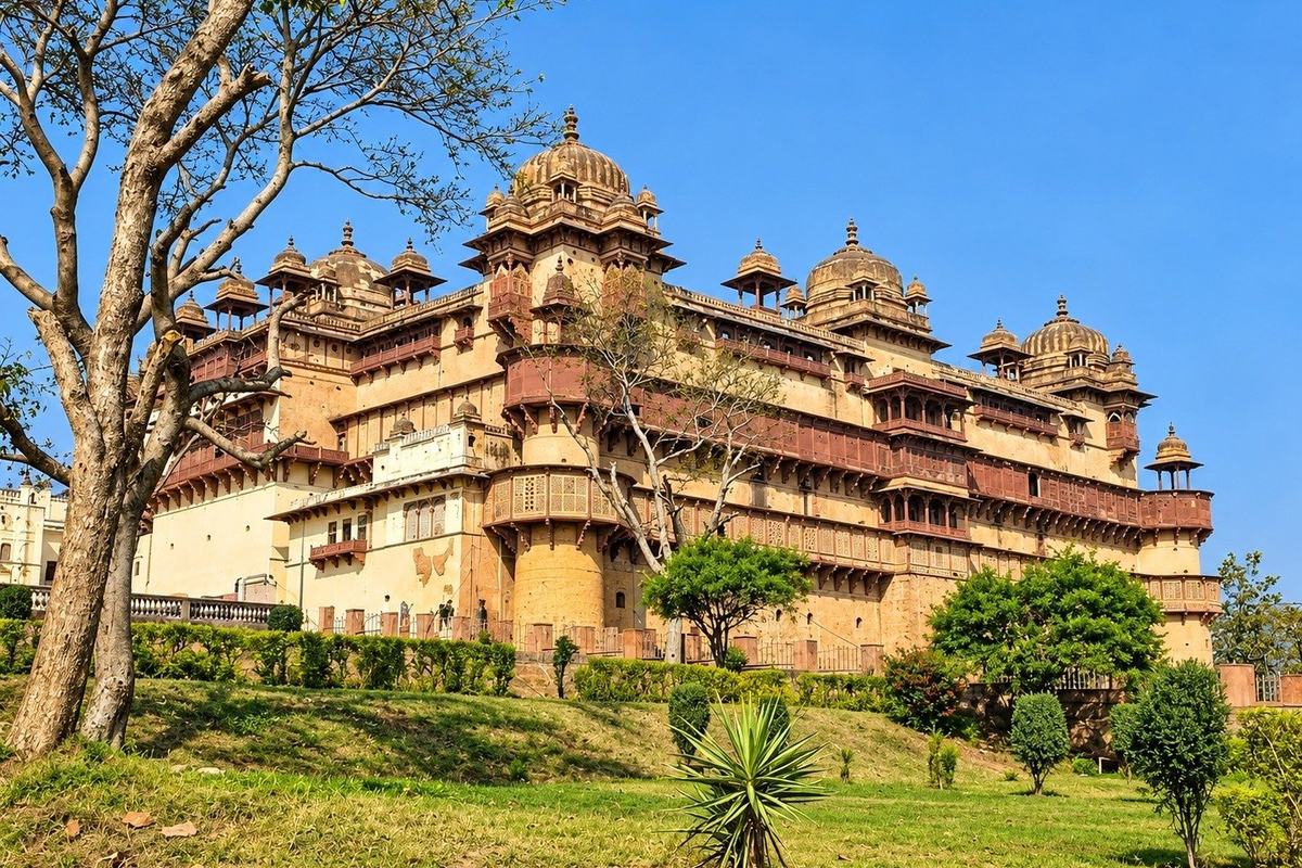 Palace among the gardens, India