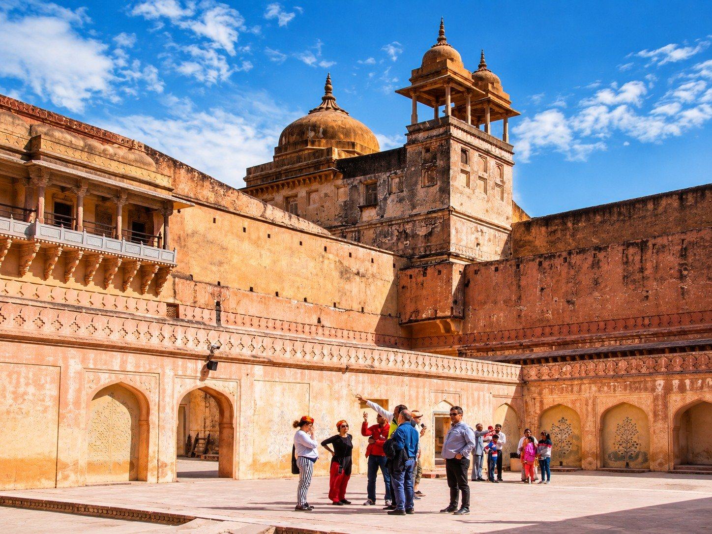 The courtyard at Amber Fort