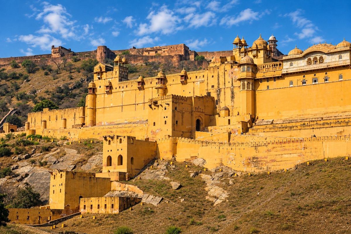 Amber Fort on its hillside, Jaipur, India