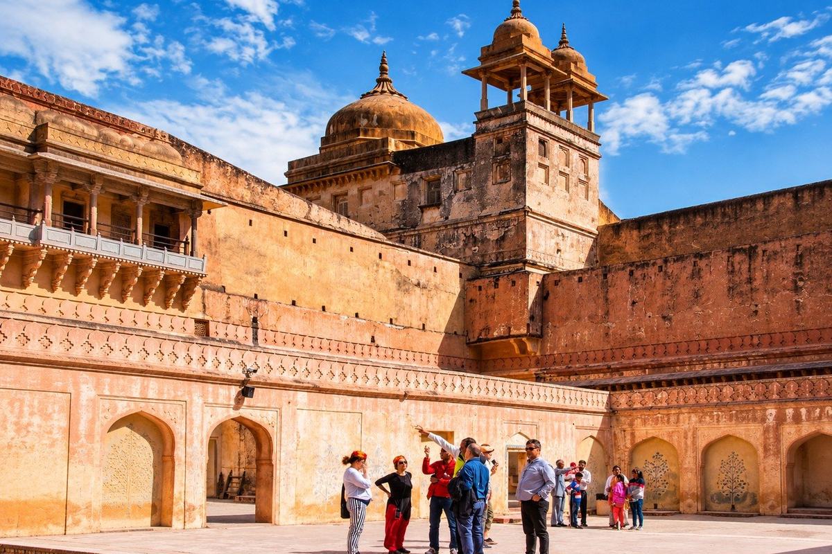 The courtyard at Amber Fort, Jaipur, India