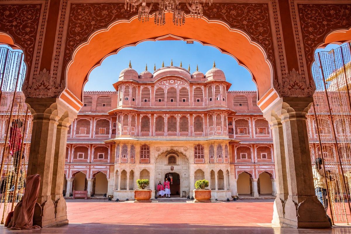 Chandra Mahal through the arch, City Palace, Jaipur, India