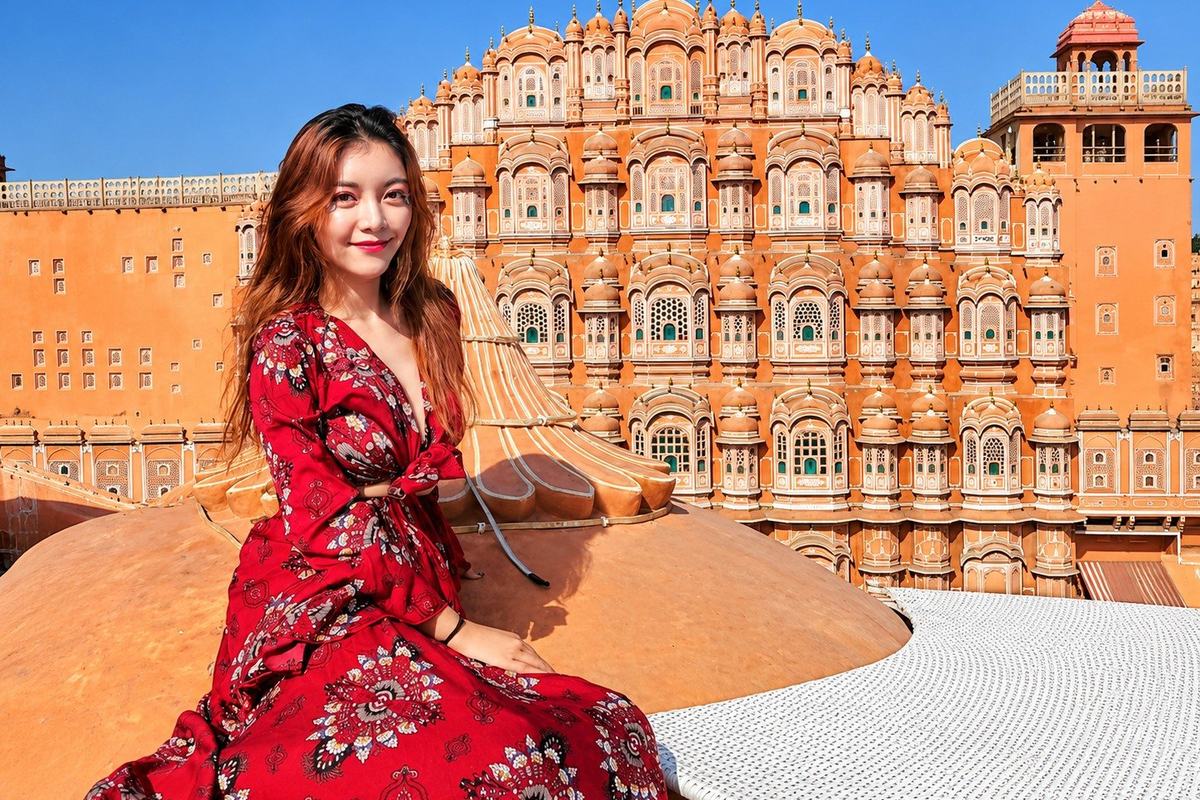 Hawa Mahal from a rooftop, Jaipur, India