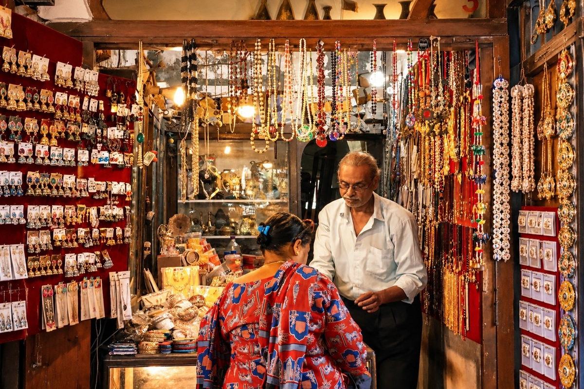 Jewellery stall in the bazaar, Jaipur, India