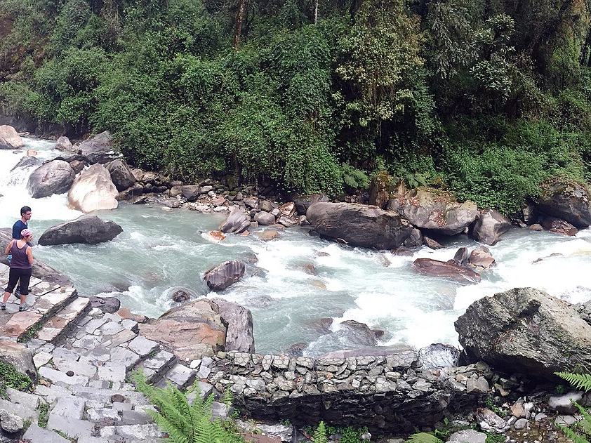 The natural hot springs near Jhinu Danda