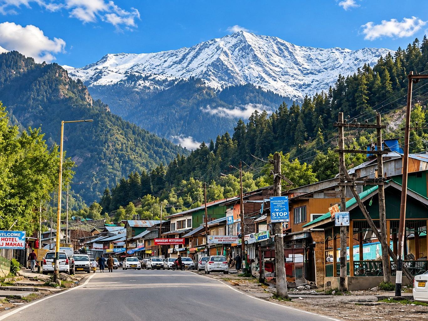 The town below the peaks