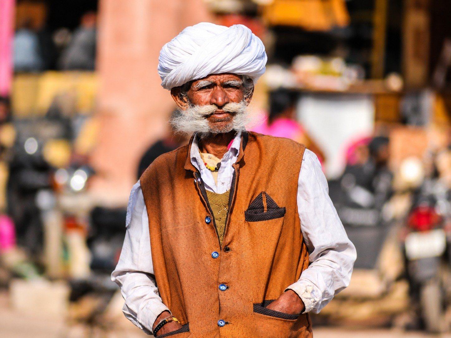 A man in a white turban