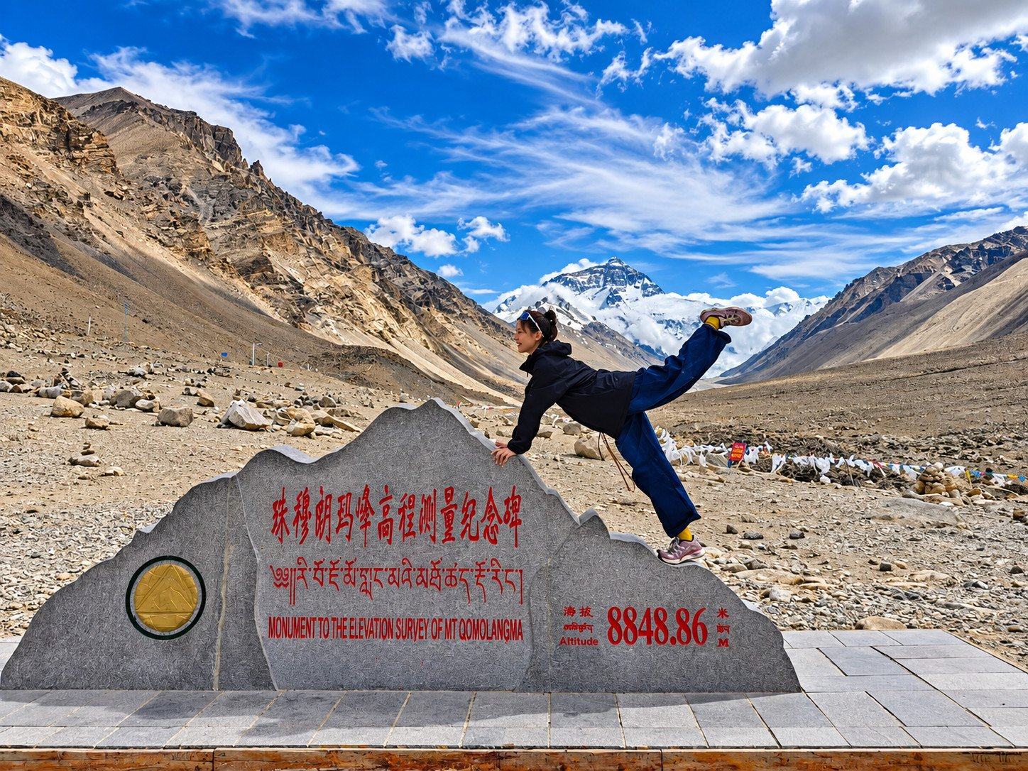 The Everest elevation monument, 8,848.86 m