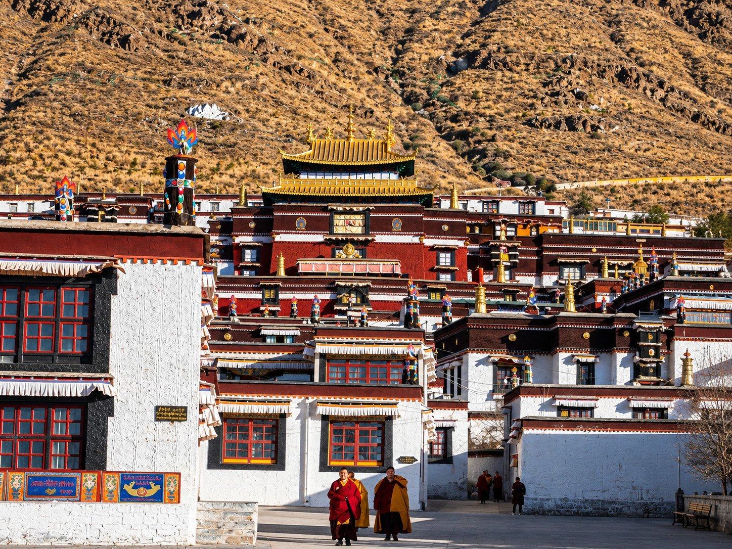 A monastery below the mountain