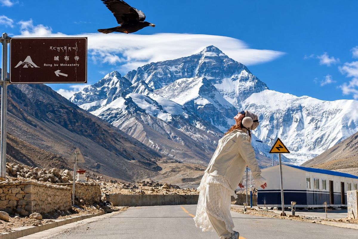 The road to Rongbuk, with Everest ahead