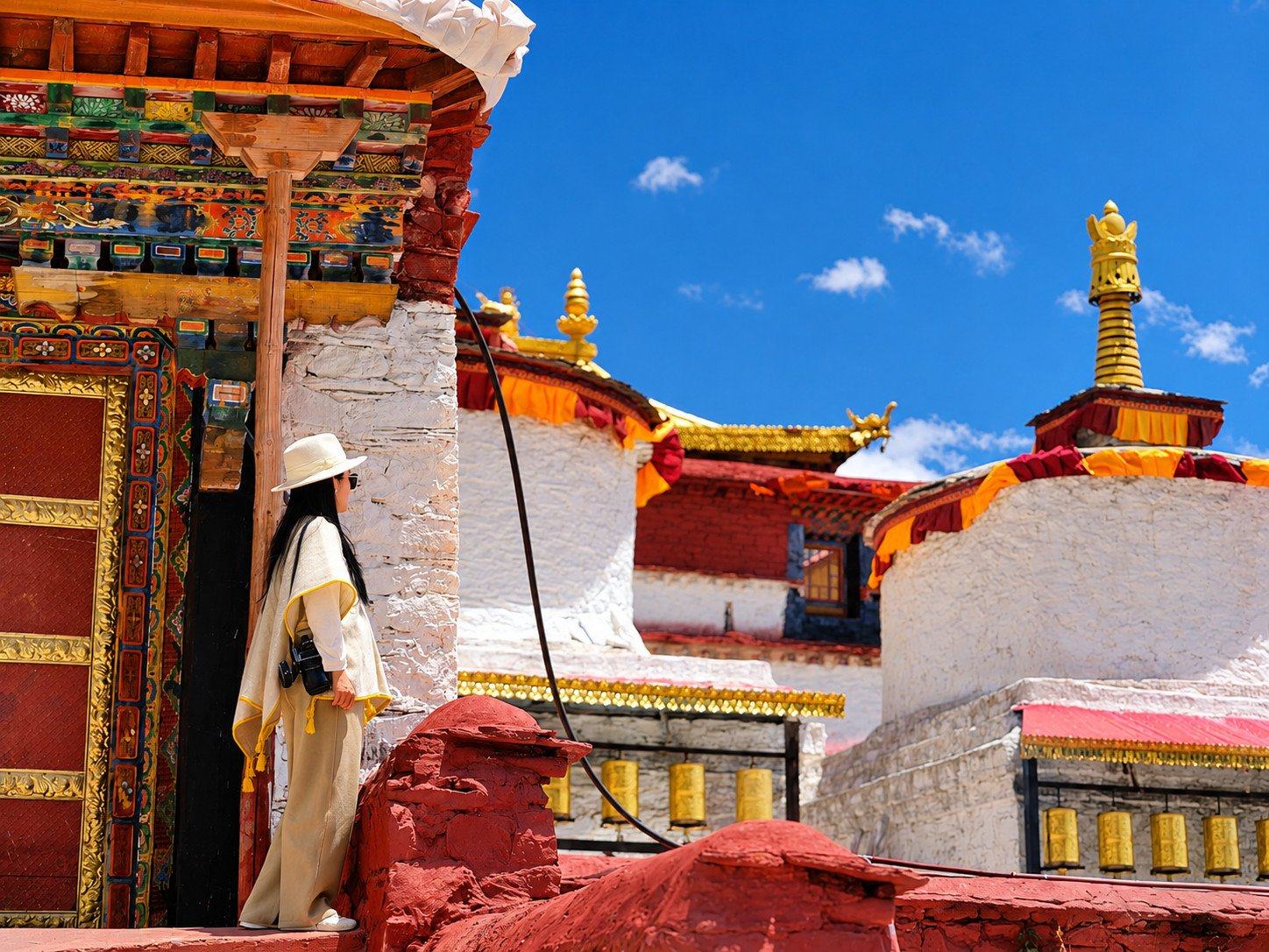 Among the monastery rooftops
