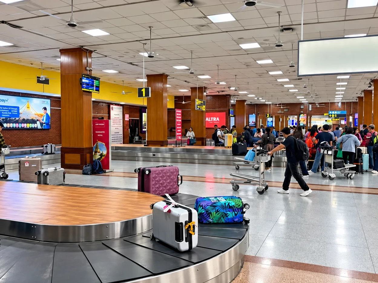 The baggage claim hall at Tribhuvan International Airport, Kathmandu, Nepal