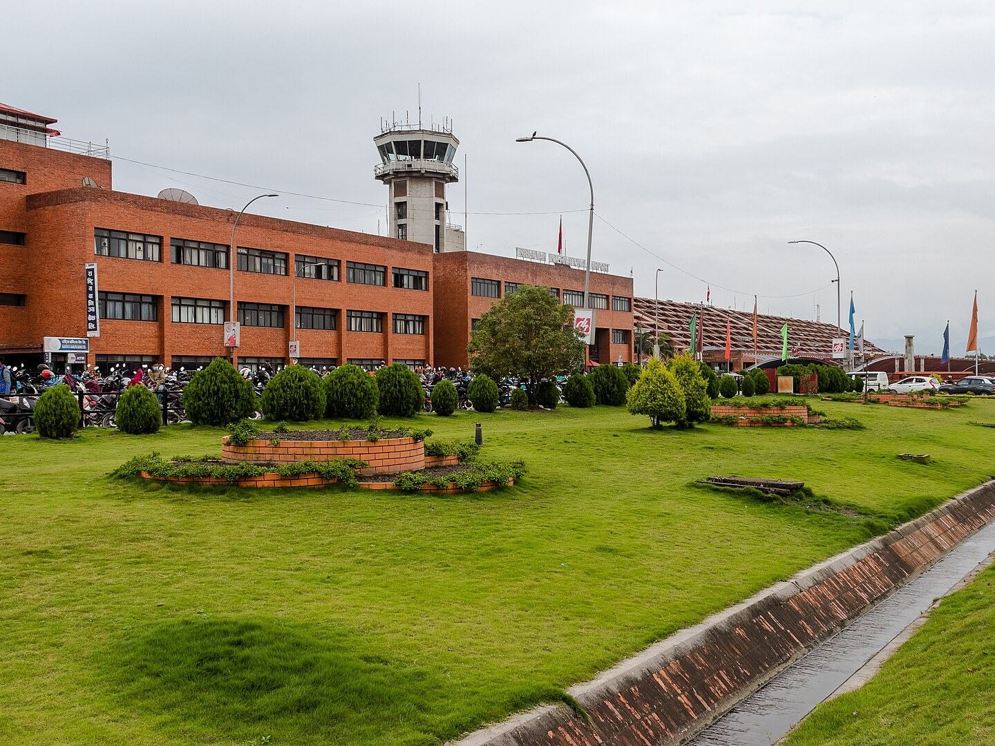 The terminal and control tower of Tribhuvan International Airport, Kathmandu