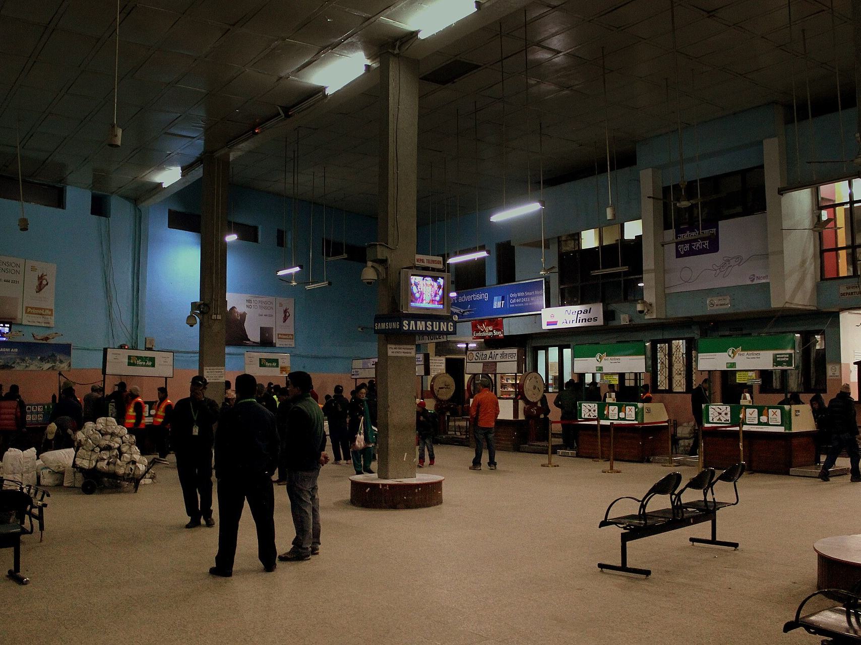 The arrivals hall at Tribhuvan International Airport, Kathmandu, Nepal