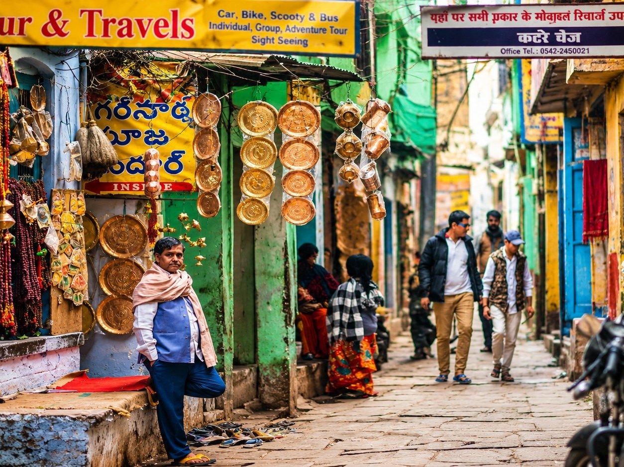 Brassware shops in the Varanasi lanes