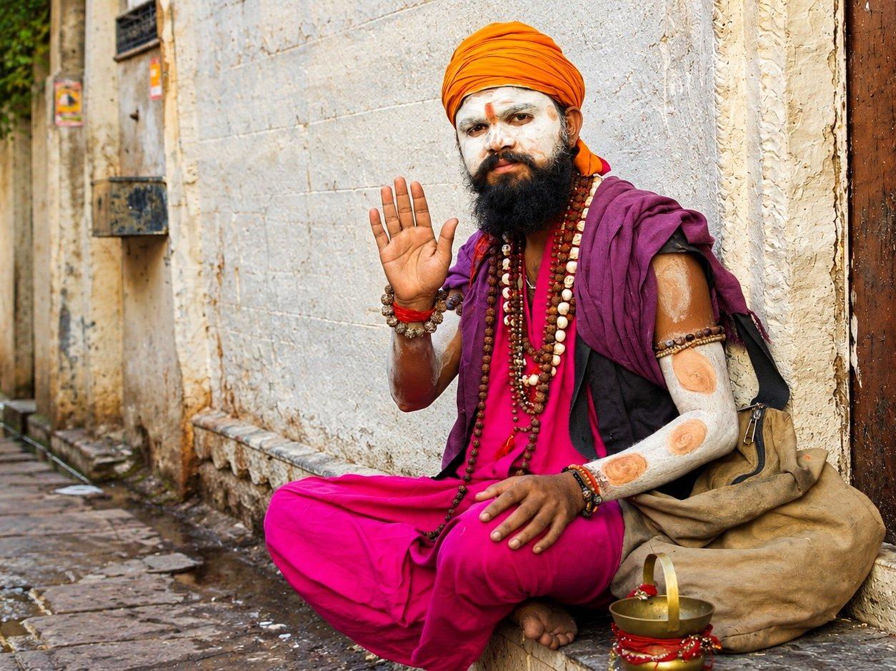 A sadhu in a Varanasi lane, on the way back