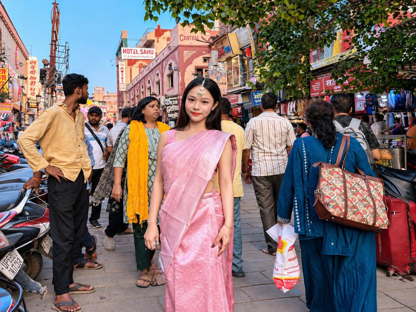 A Banarasi silk saree in the old city