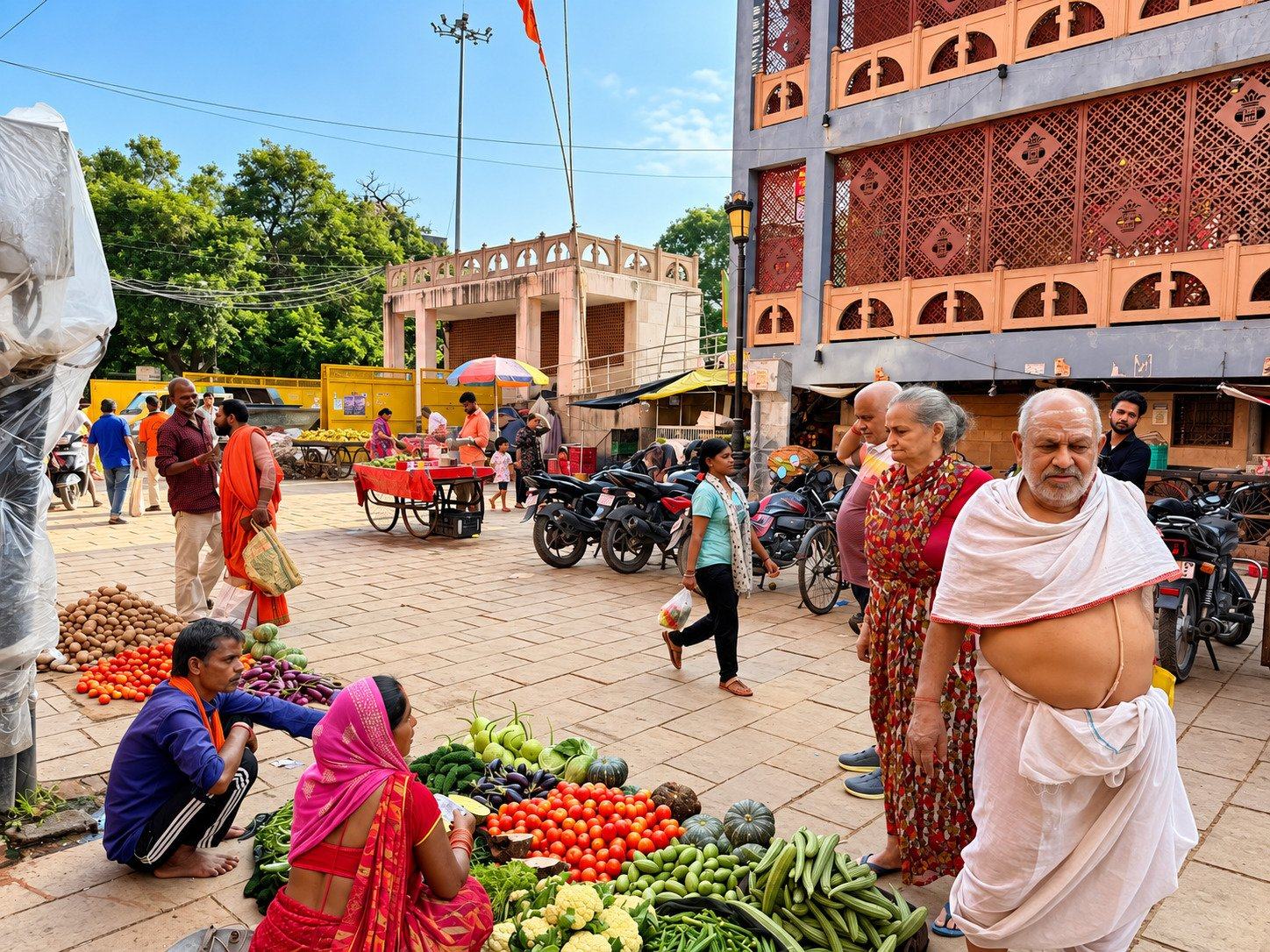A vegetable market in Varanasi
