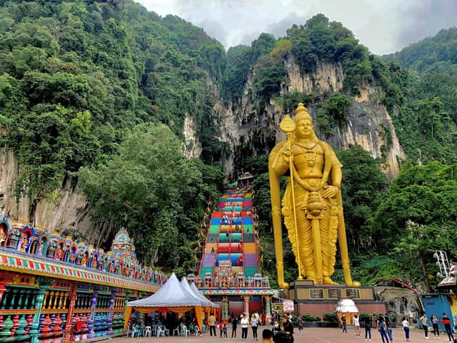 Batu Caves stairs and Murugan statue, Kuala Lumpur