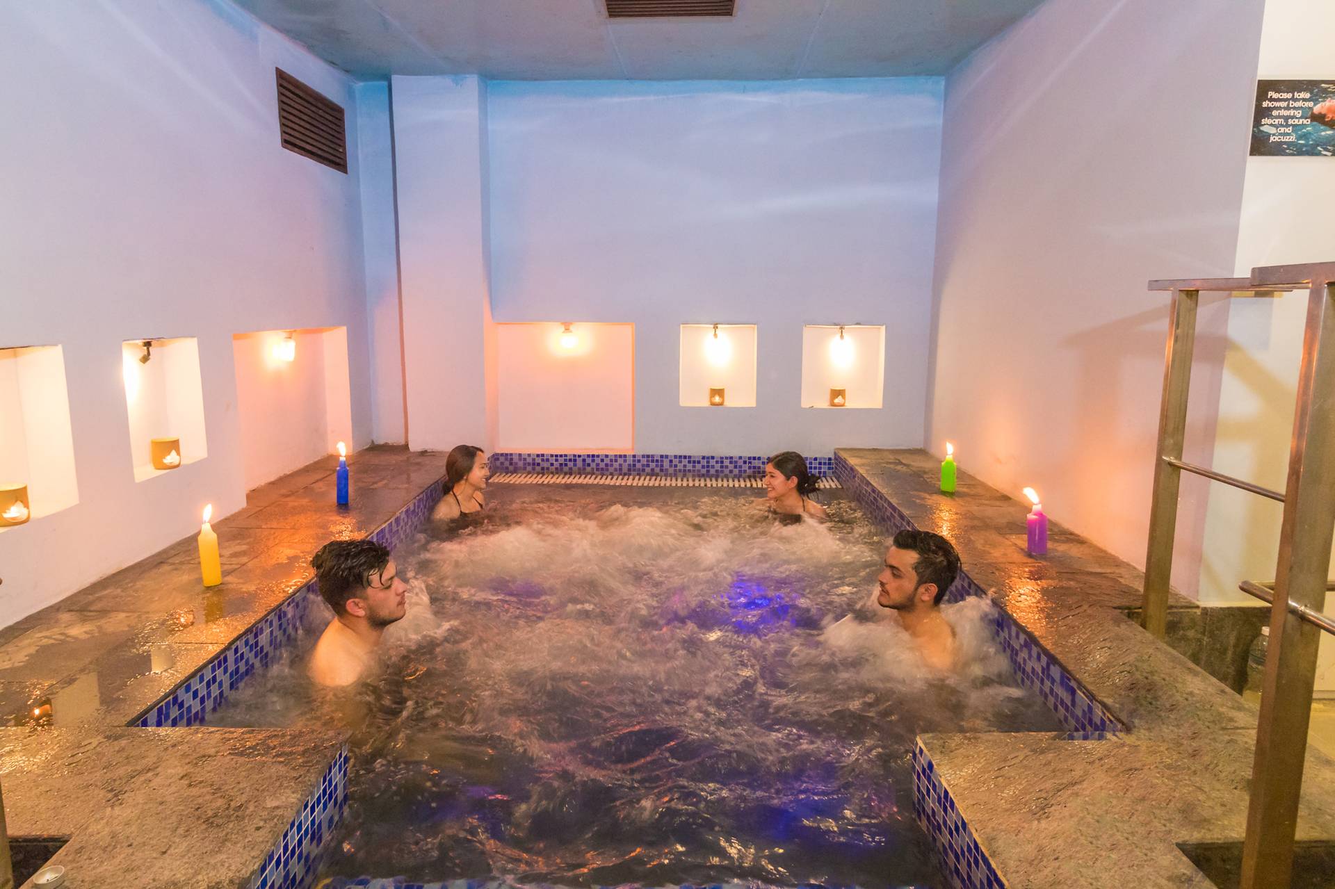 The jacuzzi at the Himalayan Suite Hotel spa, Kathmandu