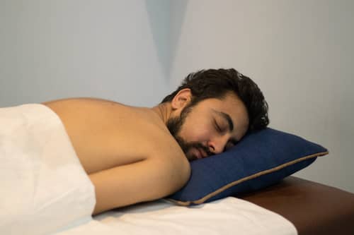 A guest resting on the treatment table