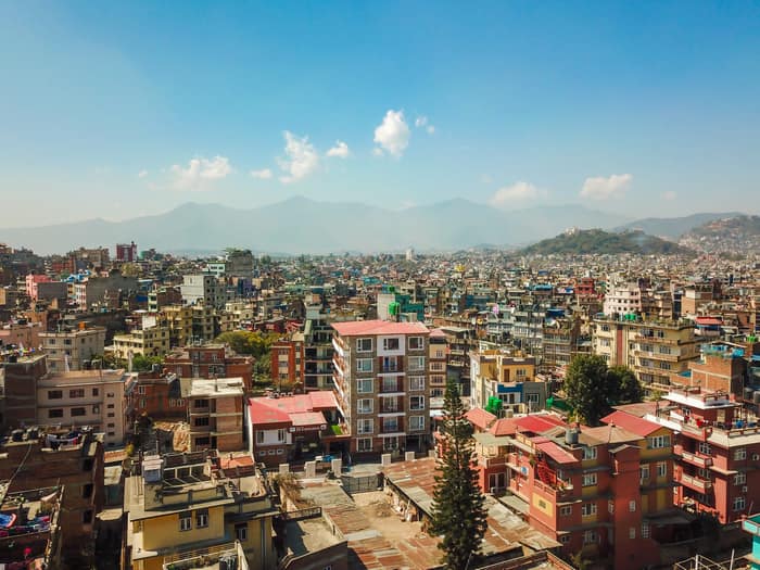 Rooftop views at the Himalayan Suite Hotel restaurant, Kathmandu