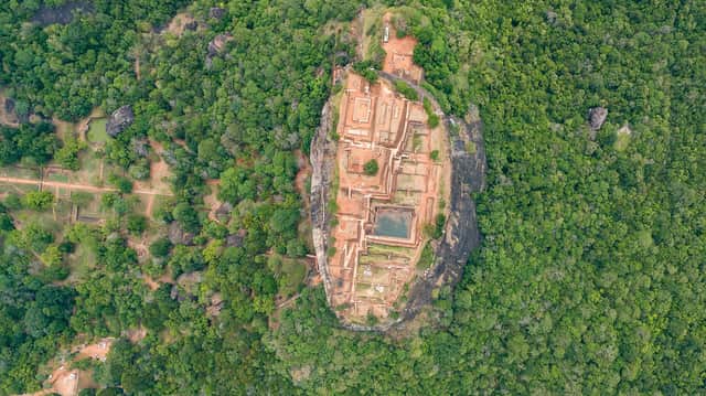 Aerial view of Sigiriya Rock Fortress