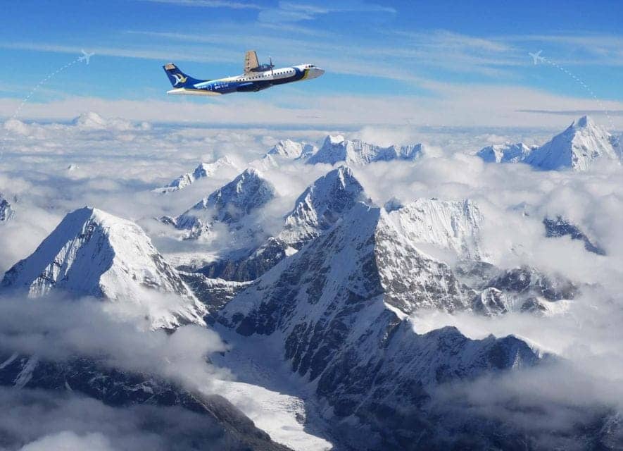 Mount Everest seen from a scenic flight out of Kathmandu